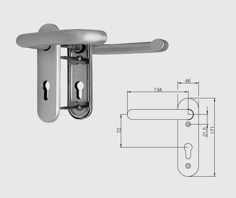 FH-Drücker-Kurzschild-Garnituren Detail FH-Drücker-Kurzschild-Garnituren Detail